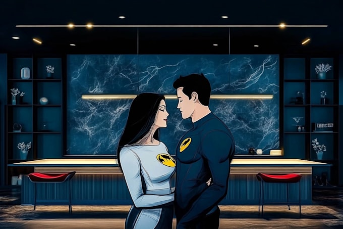 draw a cute anime couple illustration