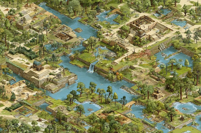 realistic isometric map illustration vector map design