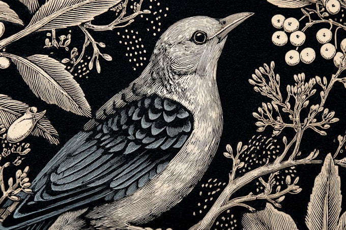 draw an animal and botanical illustration