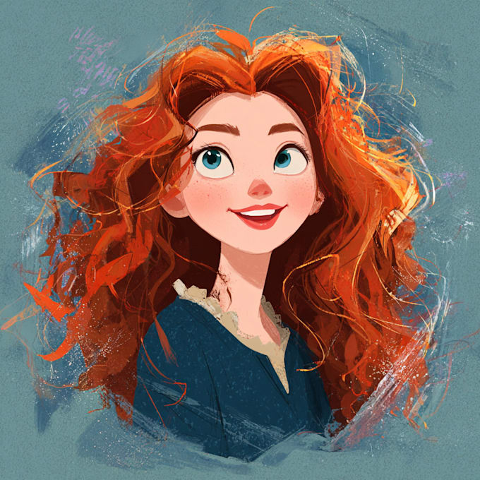 draw your portrait in charming disney animation style