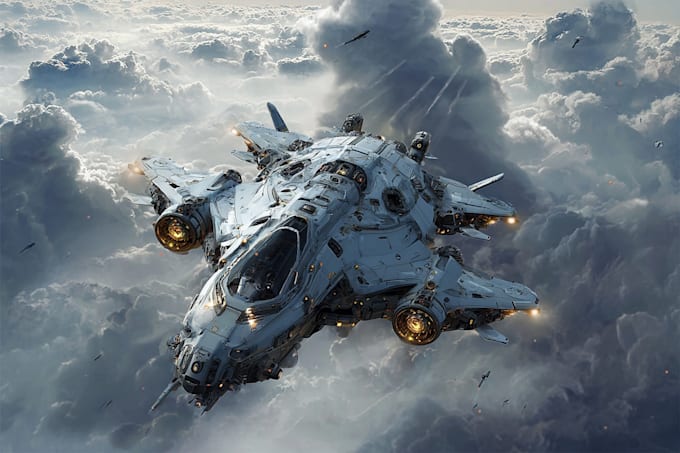 Create sci fi spaceship concept art for you by your design by ...