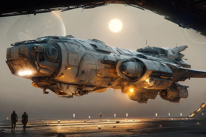 create a sci fi spaceship art