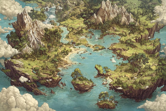make a fantasy map illustration
