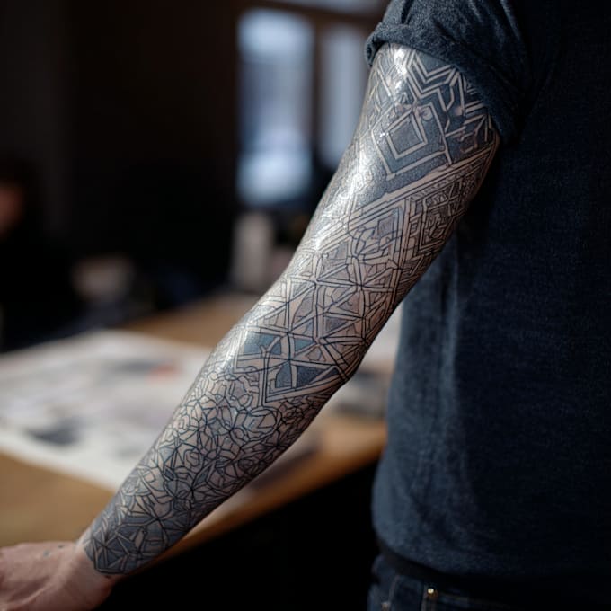 create unique custom geometric tattoo design