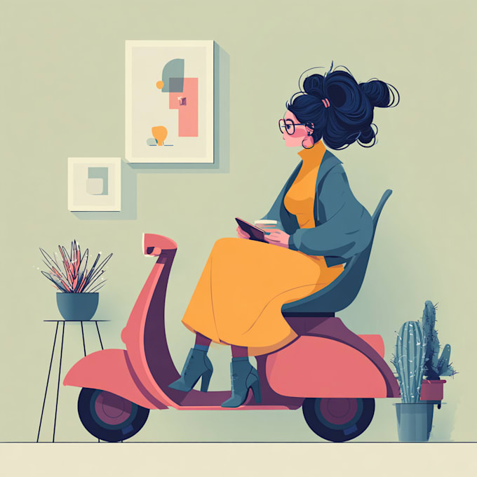 create stylish flat vector illustrations
