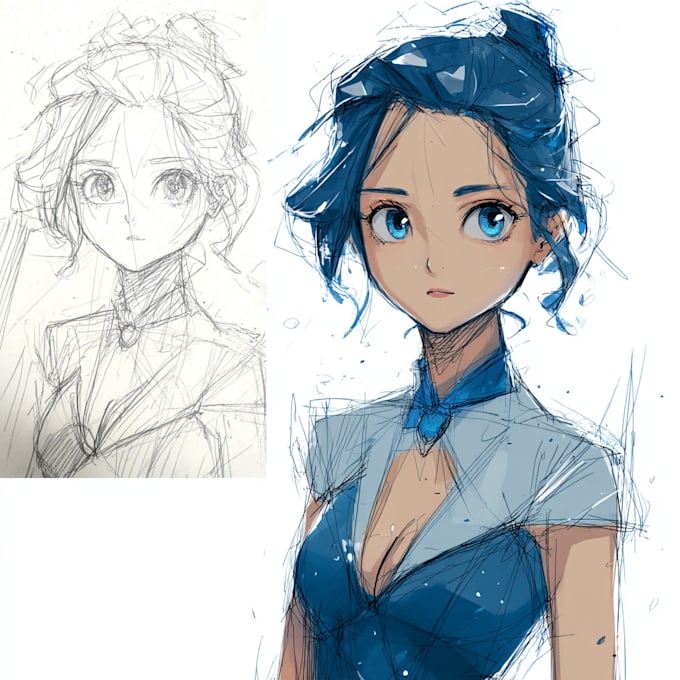 Draw character design in anime style by Isebeoung | Fiverr