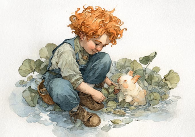 draw watercolour children book illustrations for you