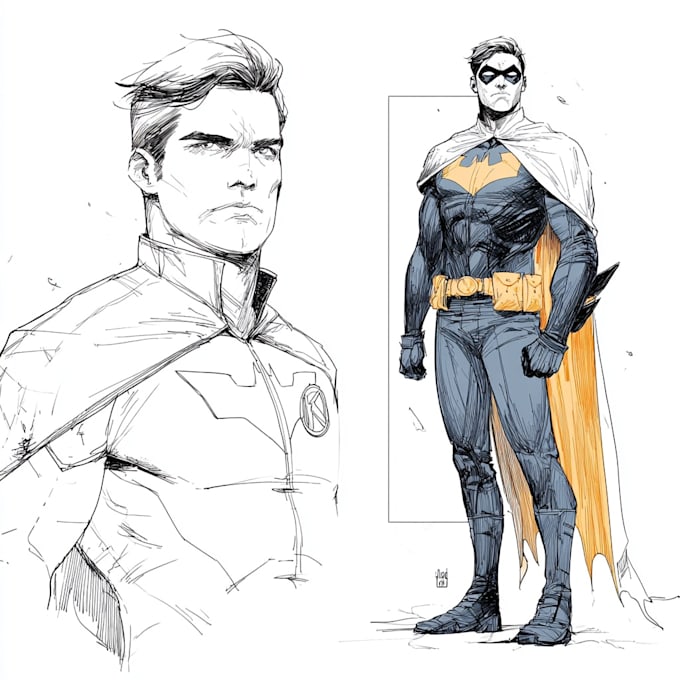 Draw illustrations, superhero comic book art, line art , by Kangooser ...