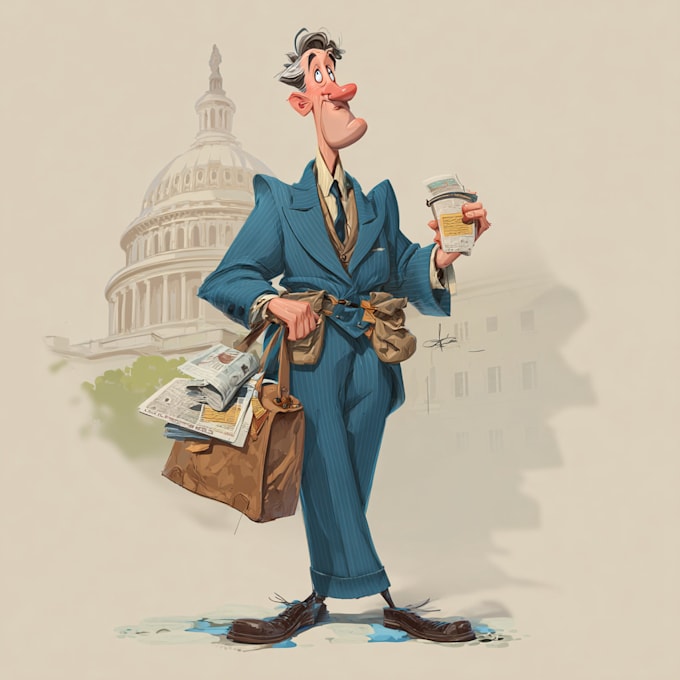 do a political or satirical cartoon