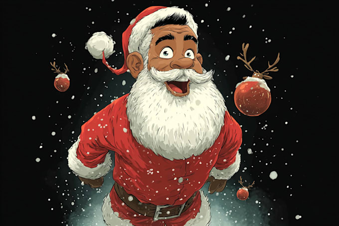 draw stylized christmas family portrait