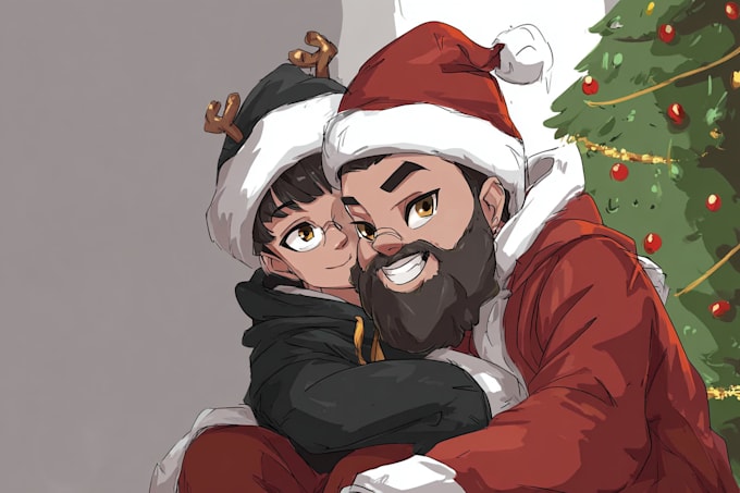 illustrate christmas card, christmas character