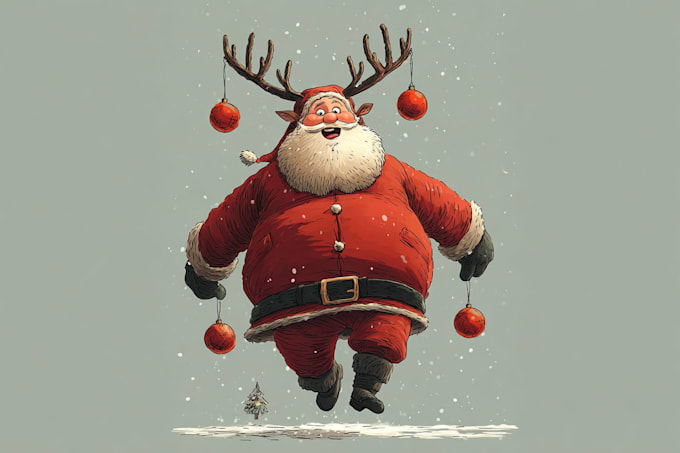design your santa cartoon christmas logo