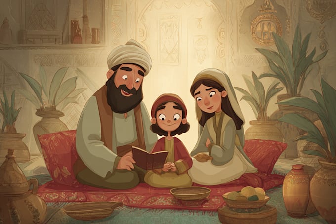 do islamic muslim illustration for children book and other