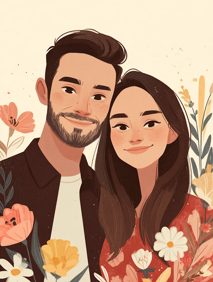 draw couple portrait illustration