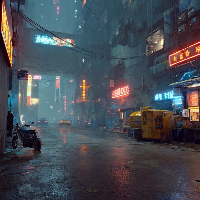Do a amazing cyberpunk futuristic city background art illustration by ...