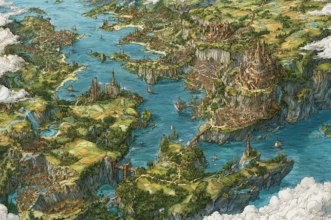 make fantasy map illustration