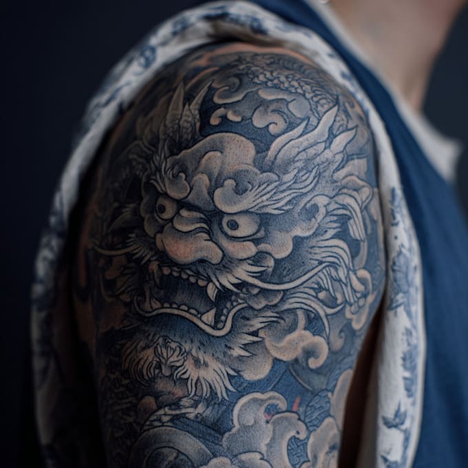draw an oriental japanese tattoo