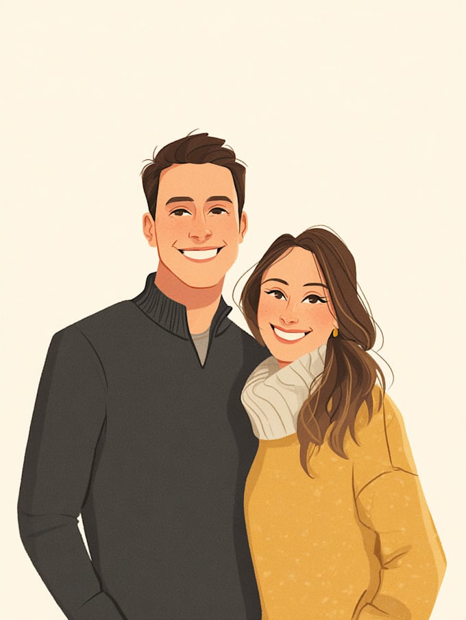 draw couple portrait illustration