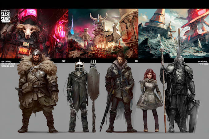 draw stylized character, game character, realistic character