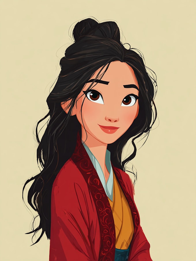 portrait in disney cartoon illustration