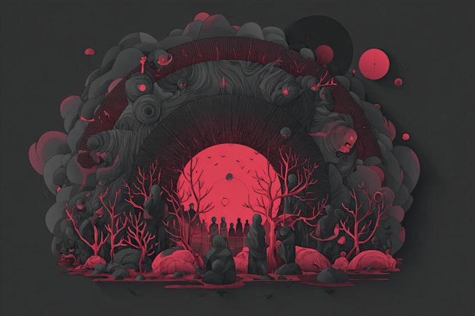 draw black and white dark art illustrations