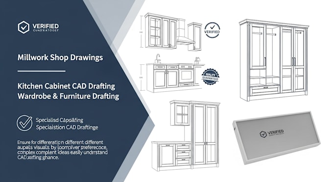 Do millwork shop drawing, kitchen cabinet, wardrobe and furniture cad ...