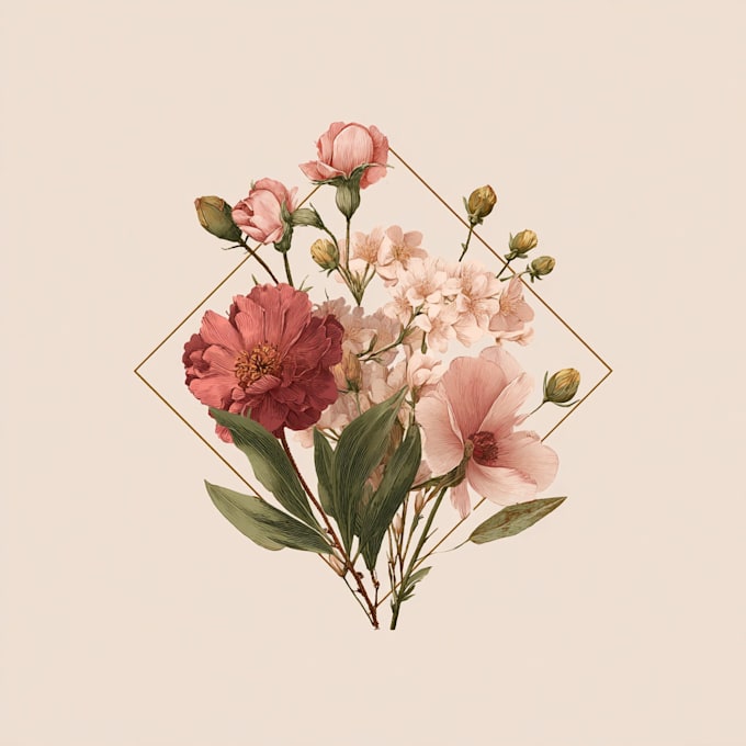 design a hand drawn botanical boho logo for your brand