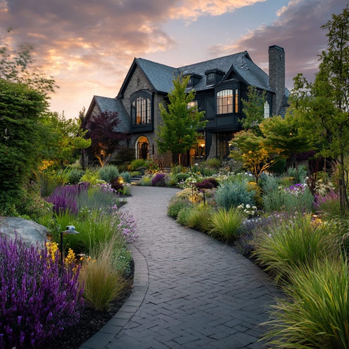 do landscape design realistic render in lumion