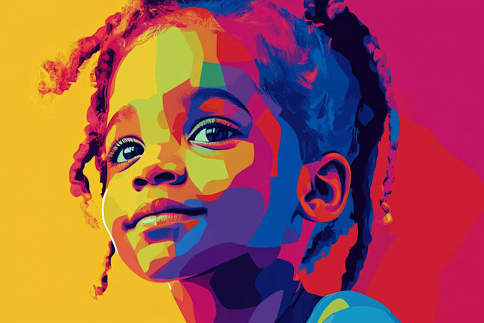 make awesome children wpap popart portrait
