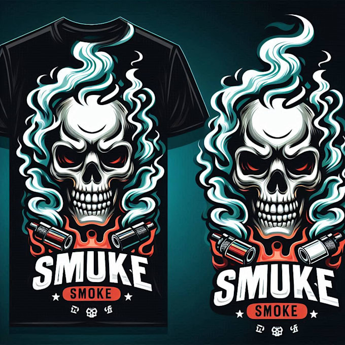 make a creative skull smoke mascot logo for your brand