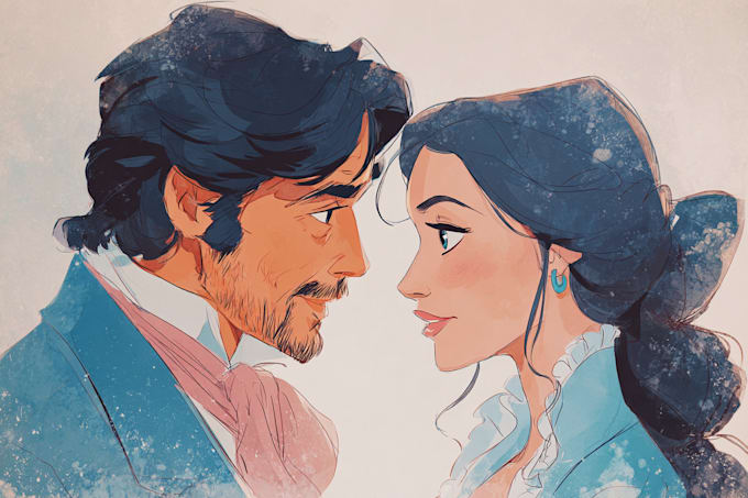 do cute disney cartoon portrait