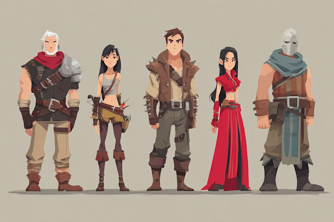 draw anime and game style characters art