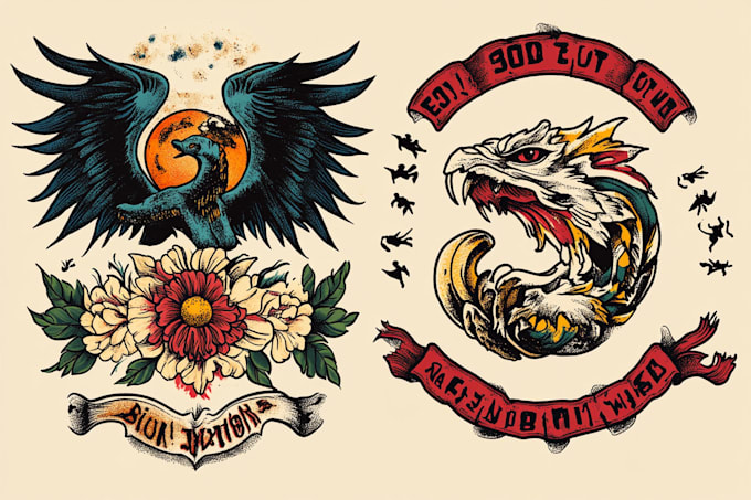 make traditional or old school tattoo design