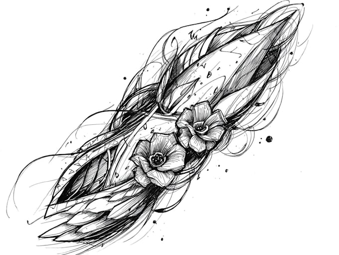 draw your cutom tattoo design, sketch, linework