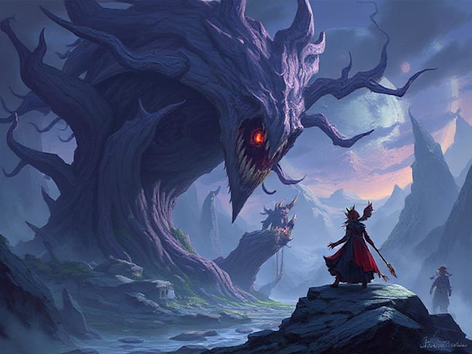realistic fantasy illustration and concept art