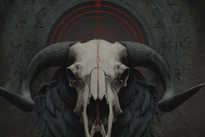 draw dark art illustration with engraving style