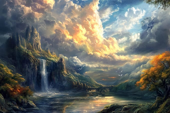 develop fantasy landscape and all concept art illustration