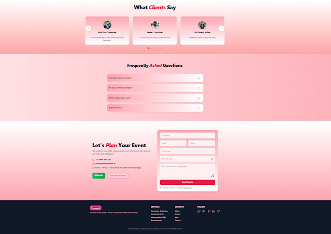 design a modern event management landing page that converts
