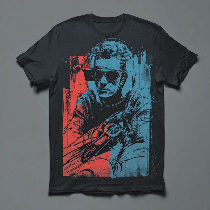 create racing illustration for t shirt design