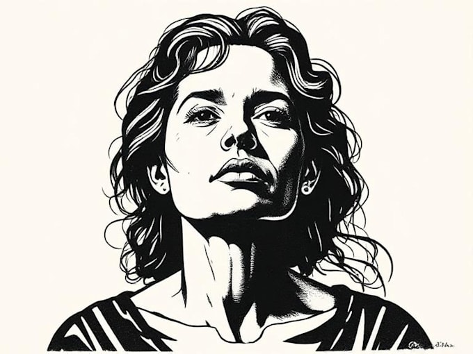 create a portrait print linocut