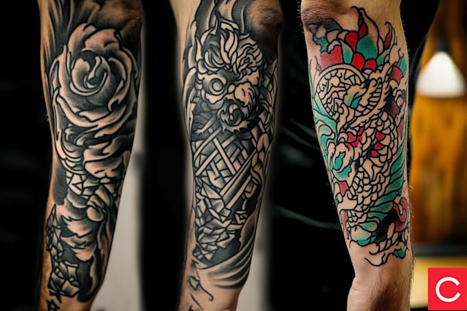 create a tattoo design of tattoo sleeve