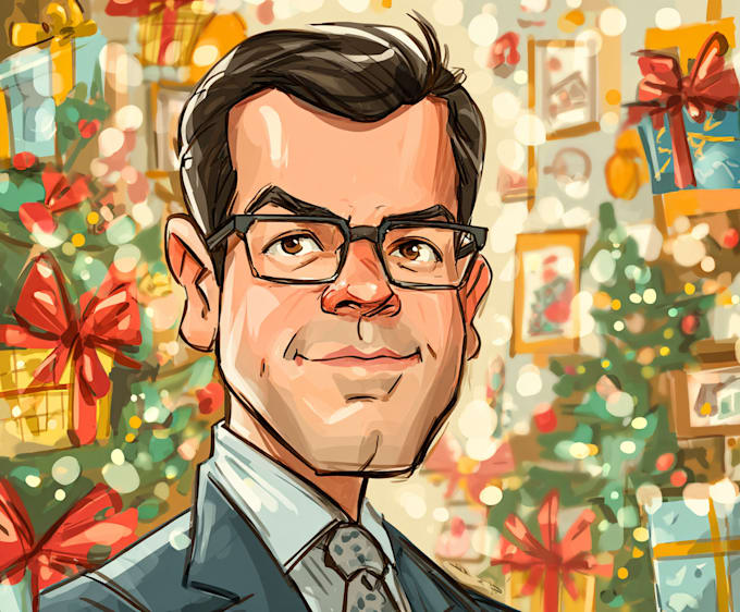 draw christmas cartoon caricature