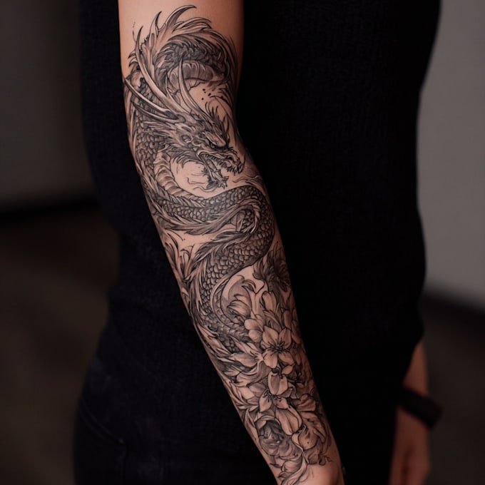 create a tattoo design of tattoo sleeve