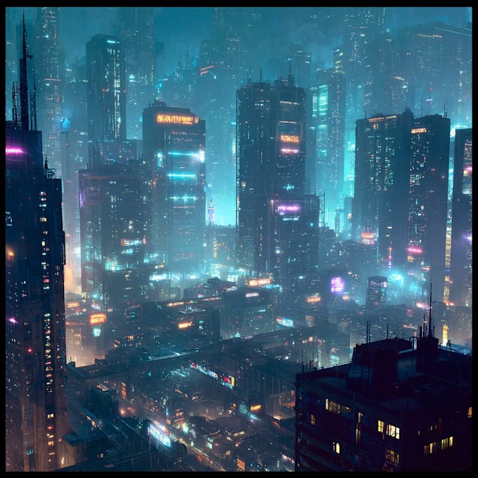 Make a futuristic cyberpunk city art or background art by Blanite | Fiverr