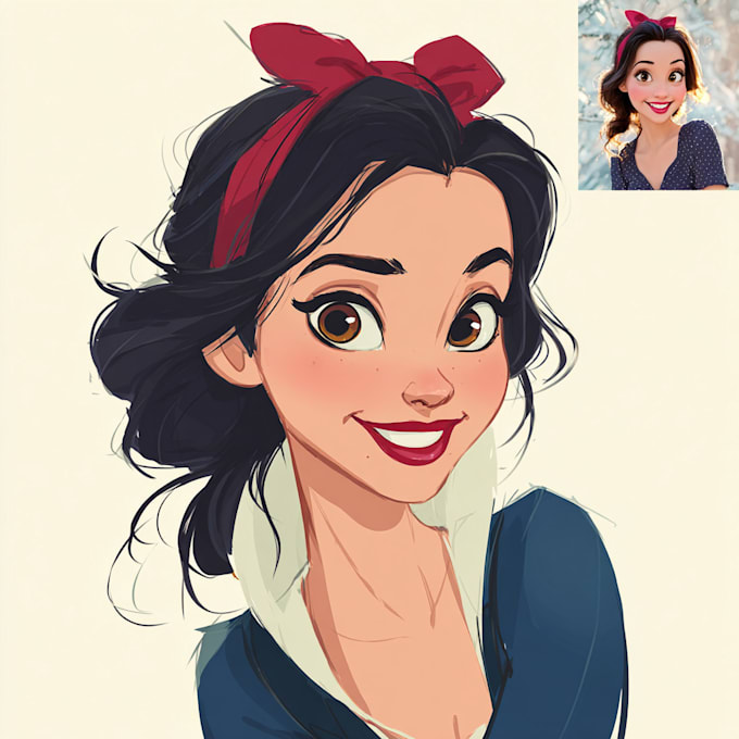 do cute disney cartoon portrait