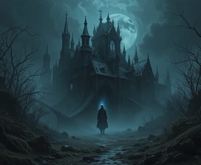 do mystical horror dark environment concept art or landscape