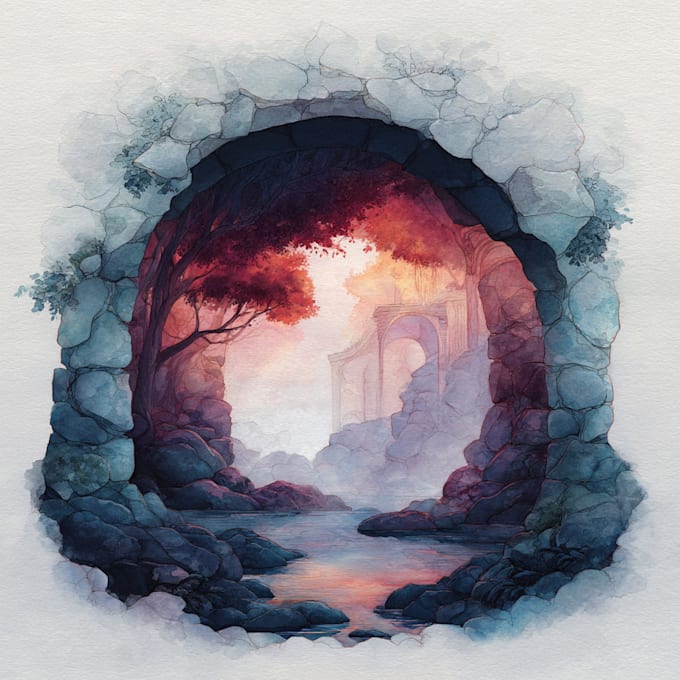 make watercolor fantasy background
