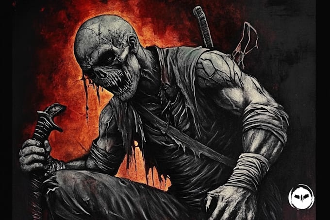 make a dark art illustration,graphic design