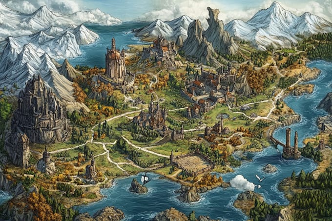 fantasy map design map illustration fantasy map