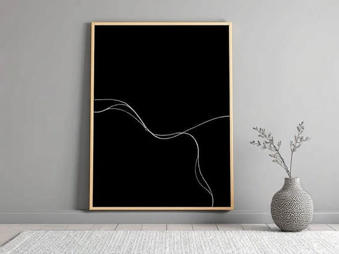 design printable minimal abstract wall art or line art